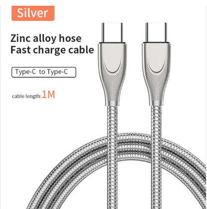 New 65W metal hose USBC-USBC quick charging cable type-c to type-c 20v3.3a data cable