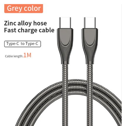New 65W metal hose USBC-USBC quick charging cable type-c to type-c 20v3.3a data cable