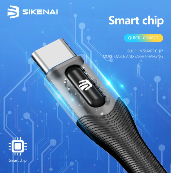 Sikenai 66W Fast Quick Charging Nylon Braid USB Data Cable Type C for Android