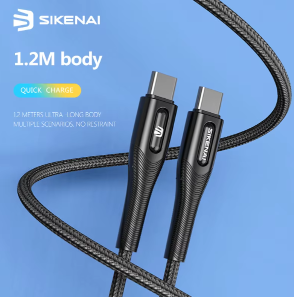 Sikenai 66W Fast Quick Charging Nylon Braid USB Data Cable Type C for Android