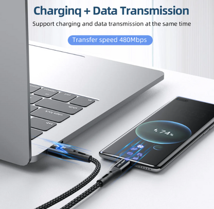 USLION 0.5M 1M 2M 3M 3A USB C Fast Charging Mobile Phone Data Cable Mobile Phone Fast Charging Usb Data Cable Type C Cables
