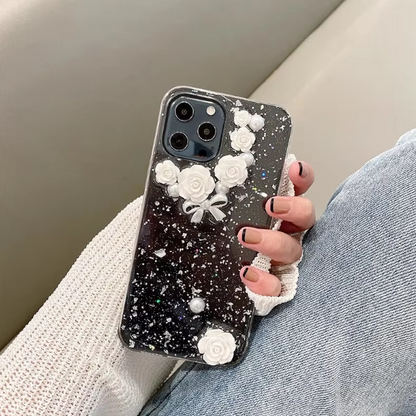 Fashion rose flower simple net celebrity female model for iPhone14 13 12 11 XR XS X silicone drop resistant phone case