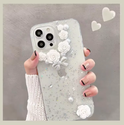 Fashion rose flower simple net celebrity female model for iPhone14 13 12 11 XR XS X silicone drop resistant phone case