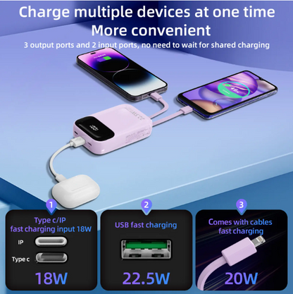 20000mAh Portable Power Bank 22.5W Fast Charging Large Capacity Power Banks With LED Digital Display